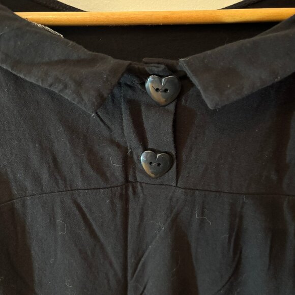 Black boat neck tunic tshirt size Medium - Picture 3 of 4